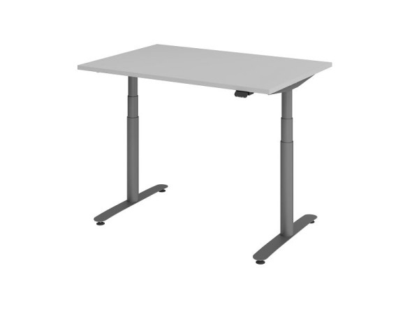 Hammerbacher zit-sta bureau elektrisch 120x80cm grijs/grafiet, VXDLR12/5/G