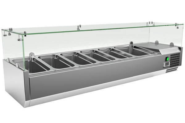 Gastro-Inox RVS koelvitrine 5x GN1/3 + 1x GN 1/2, 209.155