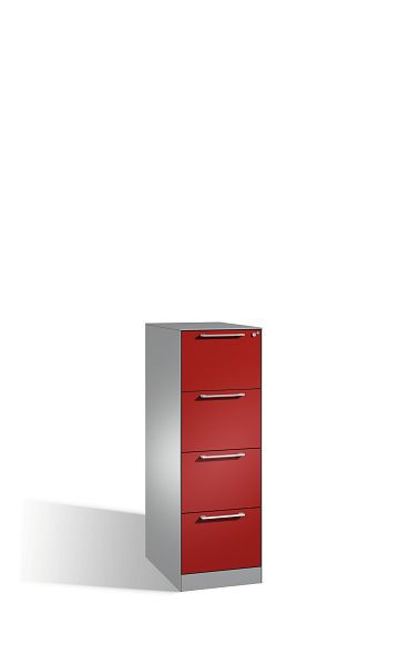 C+P hangarchiefkast Asisto, H1310xB440xD600mm, kleur: wit aluminium/robijnrood, beugelgreep, 146 225-411 S10162