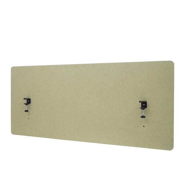 Mendler HWC-G75 akoestische tafelwand, privacyscherm kantoor, prikbord, dubbelwandig stof/textiel, 60x140cm groen, 71933+71943