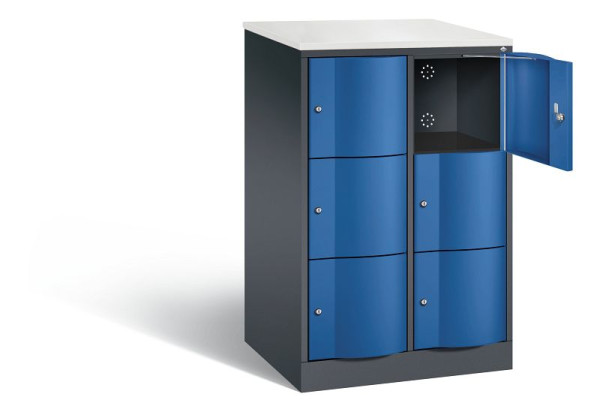 C+P XL lockerkast Resisto, H1255xB772xD640mm, kleur: zwartgrijs / gentiaanblauw, 8573-273 S10104