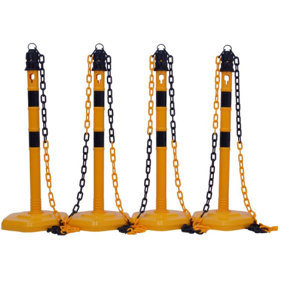 Stone HGS kettingpalen set van 4 -Jumbo-, geel met 2 zwarte strepen, 15837