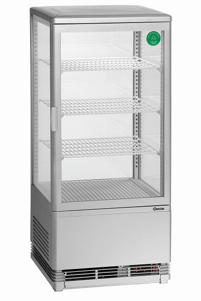 Bartscher mini-koelvitrine 78 l, zilver, 700778G