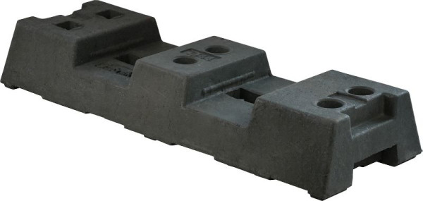 Schake bouwhekbasis van gerecycled kunststof, lengte: 800 mm, hoogte: 125 mm, breedte: 290 mm met 4 gaten (Ø 42 mm) en 2 x 40 mm x 40 mm 16 kg, 3F110L