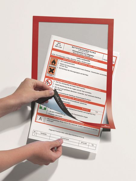 DURABLE DURAFRAME A4 grote verpakking, informatieframe, rood, verpakking van 10, 488203