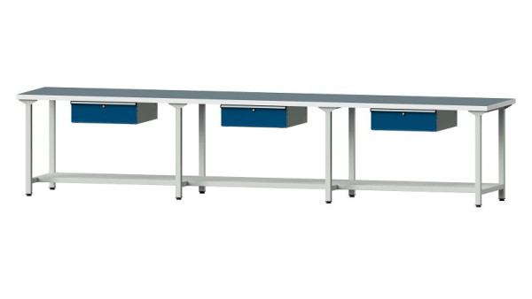ANKE werkbanken werktafel, model 203, 4050 x 800 x 840 mm, RAL 7035/5010, UBP 40 mm, 401.540