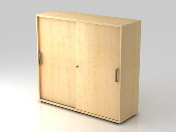 Hammerbacher schuifdeurkast 3OH 120cm gestreepte greep esdoorn/esdoorn, 120x40x110 cm (BxDxH), V1753S/3/3/SG