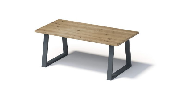 Bisley Fortis Table Regular, 2000 x 1000 mm, rechte rand, geolied oppervlak, T-frame, oppervlak: naturel / framekleur: antracietgrijs, F2010TP334