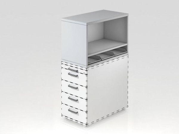 Hammerbacher bovenste plank voor container SC grijs, 42,8x80x53 cm (BxDxH), VSCA1/5