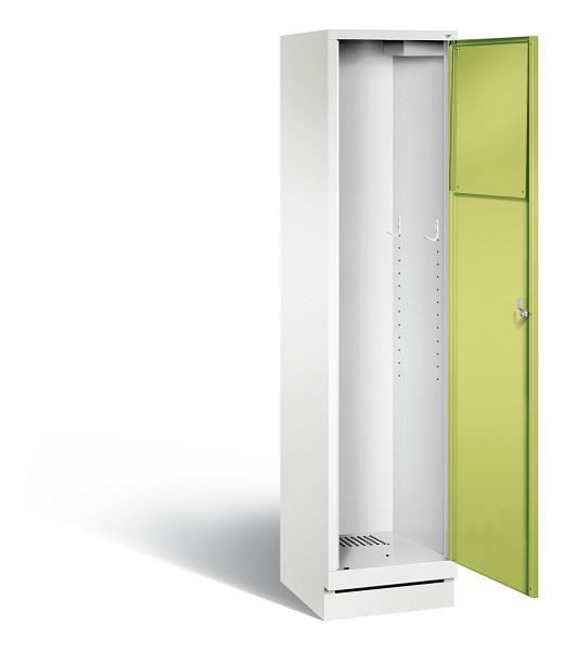 C+P wasverzamelkast Evolo, H1800xB420xD500mm, kleur: verkeerswit / virid green, 48170-210 S10332