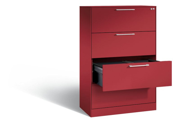 C+P hangarchiefkast Asisto, H1310xB800xD435mm, kleur: robijnrood, beugelgreep, 146023-412 S10163