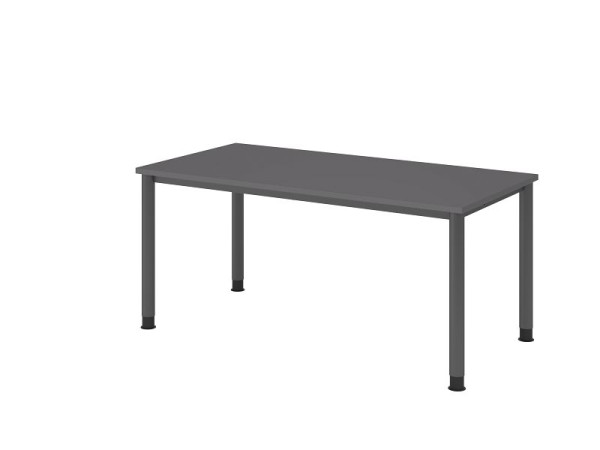 Hammerbacher bureau 4 voet rond 160x80cm grafiet/grafiet, rechthoekige vorm, VHS16/G/G