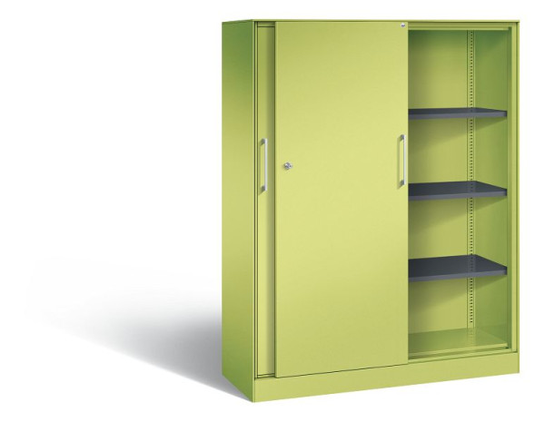 C+P schuifdeurkast Asisto, H1635xB1200xD435mm, kleur: Viridine groen / Viridine groen, beugelgreep, 4 niveaus, 142011-000 S10042