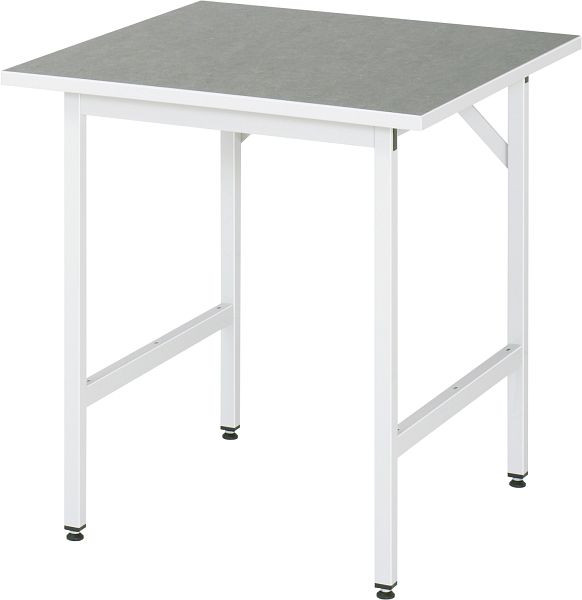 RAU Jerry serie werktafel (3030) - in hoogte verstelbaar, werkblad met linoleum/universele bekleding, 750x800-850x800 mm, 06-500L80-07.12