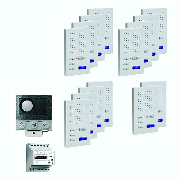 TCS audio:pack installatie voor 14 woonunits, met ingebouwde speaker ASI12000 + 14x handsfree speaker ISW3030 + control unit BVS20, PAIF140/004