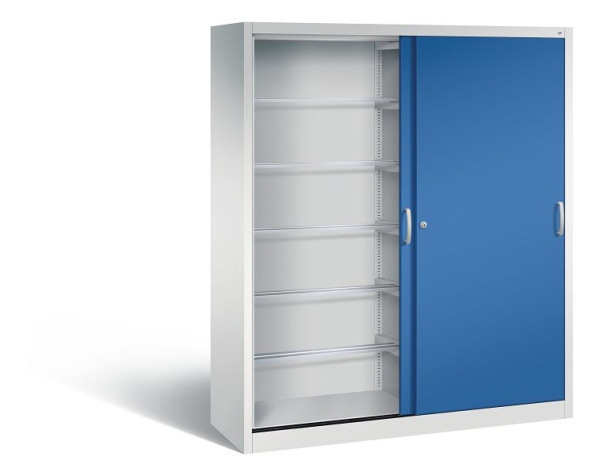 C+P schuifdeurkast Acurado, H1950xB1600xD500mm, kleur: lichtgrijs / gentiaanblauw, beugelgreep, 2150-60 S10020