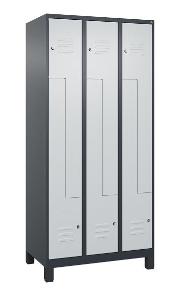 C+P Z-Spind Classic PLUS, C Z-Spind, Classic PLUS, voeten, 6 vakken, 1950x900x500mm, 7016/7035, cilindersloten, 080013-306 S10028