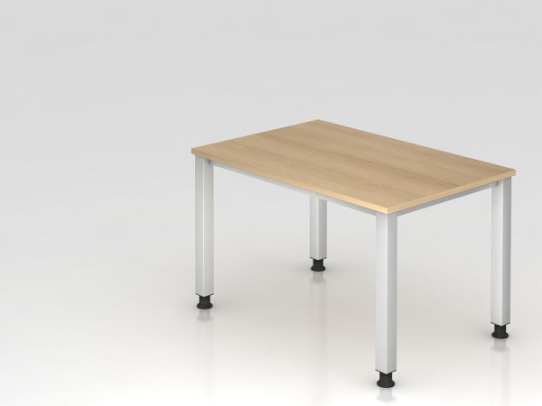 Hammerbacher bureau 4-poots vierkant 120x80cm eiken, rechthoekige vorm, VQS12/E/S