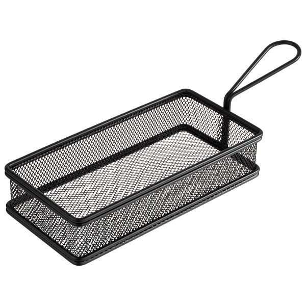 APS serveerfrituurmand, 21,5 x 10,5 x 4,5 cm, RVS, zwart, handvat: 9,5 cm, -SNACKHOLDER-, 40628