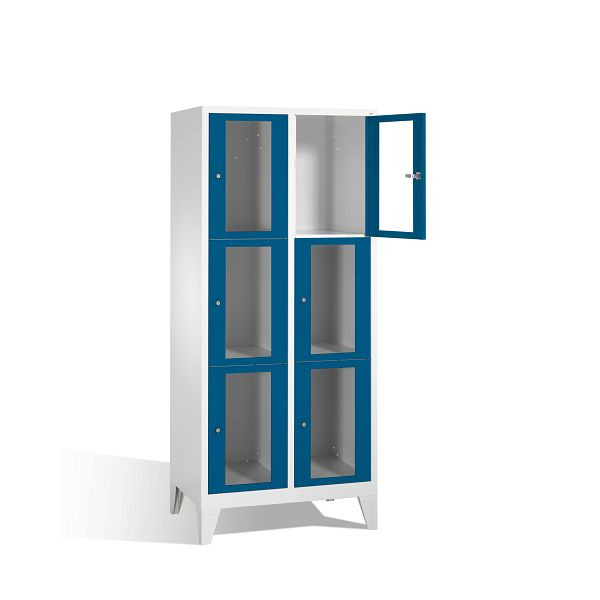 C+P lockerkast Classic, H1850xW810xD500mm, kleur: lichtgrijs / gentiaanblauw, 8010A223 S10002
