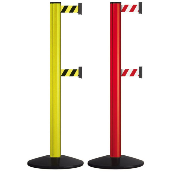 Stein HGS HGS personengeleidingssysteem -Beltrac Extend Safety Double-, verrijdbaar, rood (RAL 3020), rood/wit gearceerd, met veiligheidsgordeleindstukken (zelflossend), 11258-r1303
