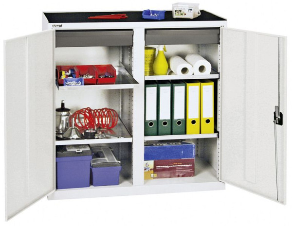 stumpf gereedschaps- en materiaalkast serie 3000, 7035/7035, 2 lades 100 mm, 4 bakbodems, 3002207