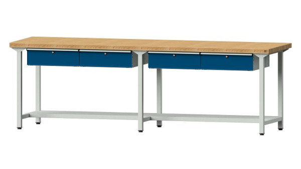 ANKE werkbanken werktafel, model 195, 2800 x 800 x 900 mm, RAL 7035/5010, BMP 50 mm, 401.483