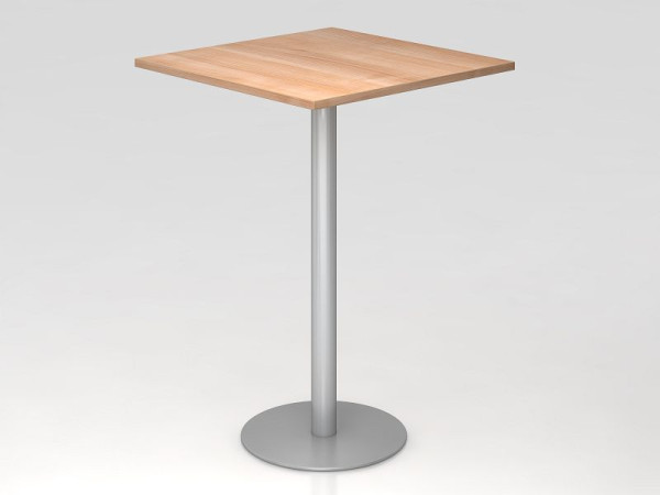 Hammerbacher bartafel 80x80cm walnoot/zilver, frame: zilver, VSTH88/N/S
