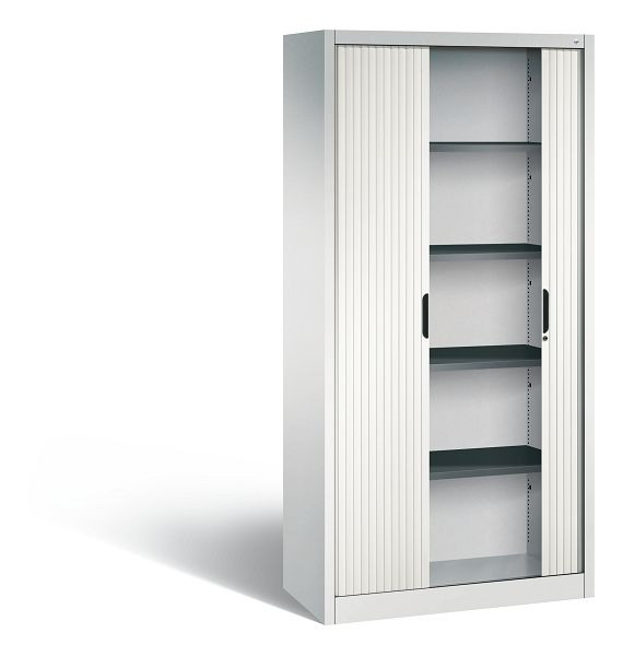 C+P rolluikkast Omnispace, H1980xB1000xD420mm, kleur: lichtgrijs / verkeerswit, verzonken greep, 5 niveaus, 3202-00 S10468