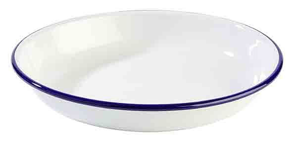 APS bord, diep -ENAMELWARE-, Ø 24 cm, hoogte: 3,5 cm, geëmailleerd plaatstaal, binnen: wit, buiten: wit, 40663