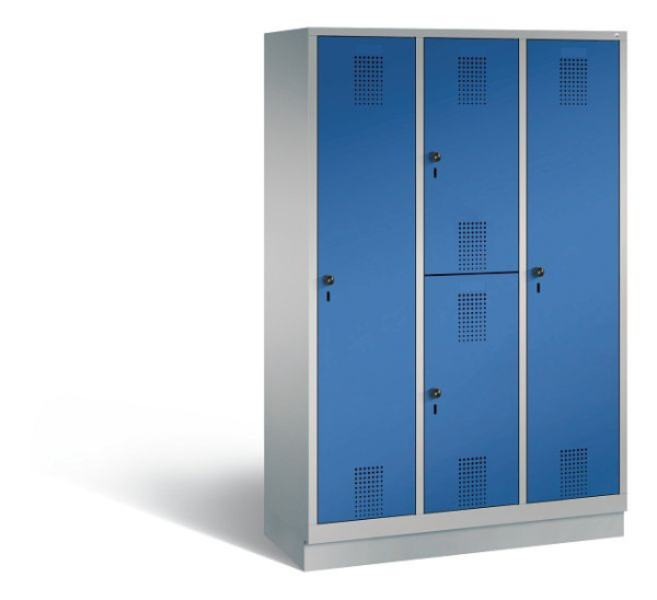C+P cijferslot Evolo, H1800xB1200xD500mm, kleur: wit aluminium / gentiaanblauw, 48620-32 S10042