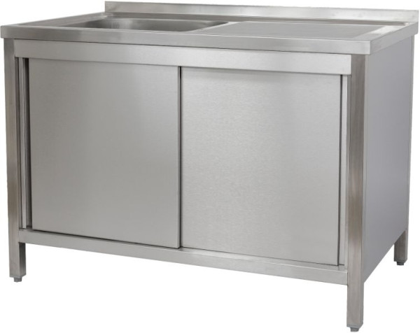 A&S Polarny spoelkast 1200 x 600 x 850 mm 1 bak links, met bodemplank, 600 mm diep, SPSCH1261BL