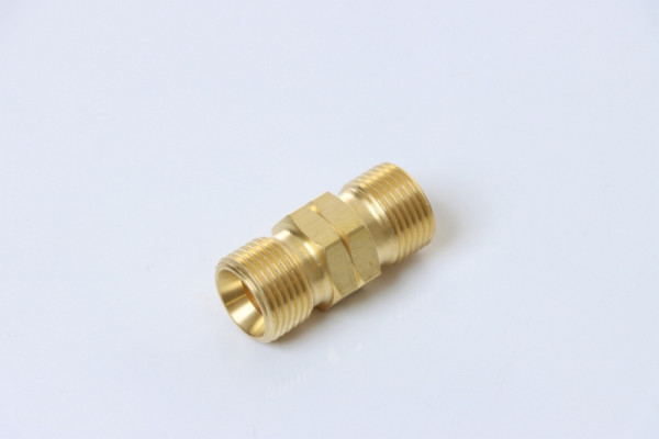 ELMAG dubbele nippel 'linkse draad', AG 3/8" x AG 3/8", messing voor acetyleen, 56107