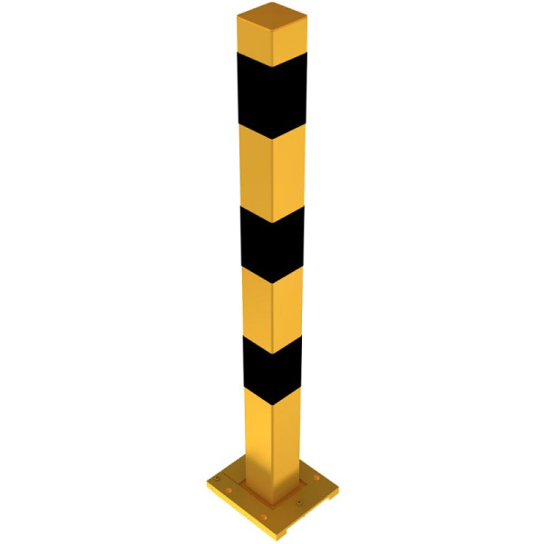 Stone HGS afzetpaal -Bollard- 70 x 70 mm, geel/zwart, zonder oogjes, 470apbg