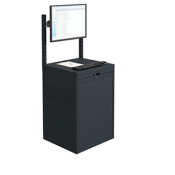 SOFAME MODULINFO computerkast B695 x D 660 x H 1005 mm met rail en schermhouder, hemelsblauw RAL 5015, W040010031BIGC