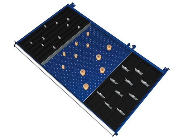 KLW scheidingsmateriaalset voor lades vakhoogte 50 mm in SKB kast, kastmaat 1201 x 750 mm B x D, SKB-B06-032