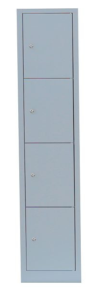 Lüllmann stalen compartimentenkast, 1800 x 415 x 500 mm, lichtgrijs/lichtgrijs, 523410