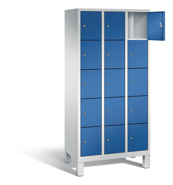 C+P lockerkast Evolo, H1850xB900xD500mm, kleur: lichtgrijs / gentiaanblauw, 48010-305 S10061