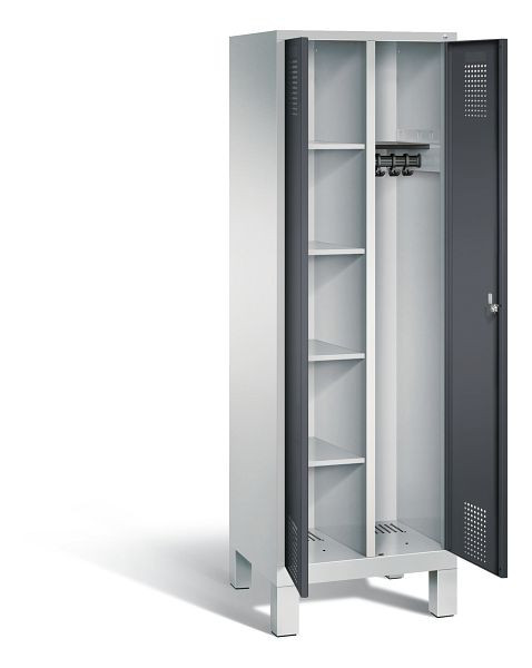C+P reinigingsmiddelenkast Evolo, H1850xB610xD500mm, kleur: lichtgrijs / zwartgrijs, 48060-20 S10113