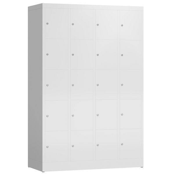 Lüllmann ClassiX lockerkast, 4 compartimenten met elk 5 compartimenten, 1800 x 1185 x 500 mm, signaalwit, X-520547
