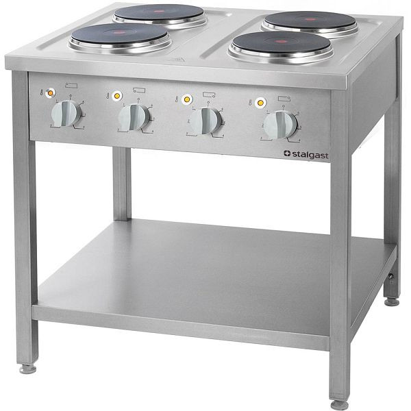 Stalgast 700 serie elektrisch fornuis - 4 platen à 2,6 kW, 800 x 700 x 850 mm (BxDxH), FS00410S