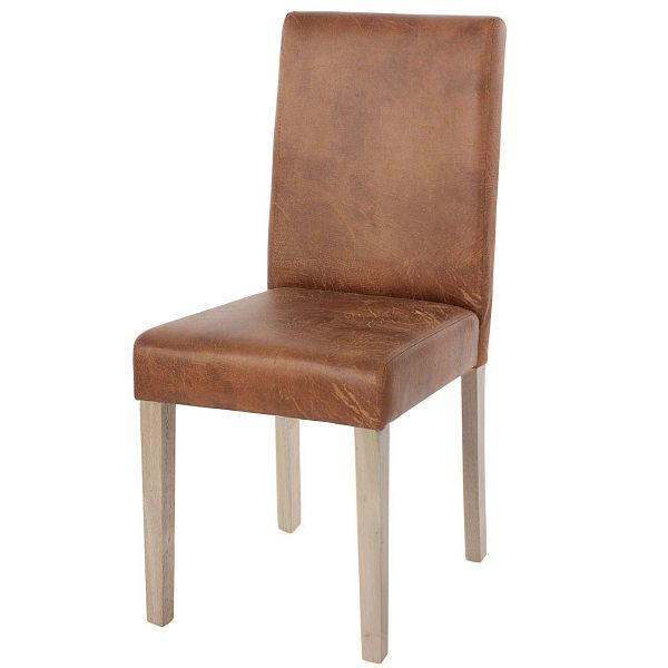 Mendler eetkamerstoel Littau, keukenstoel, stof/textiel, imitatiesuede, bruine poten, 74396