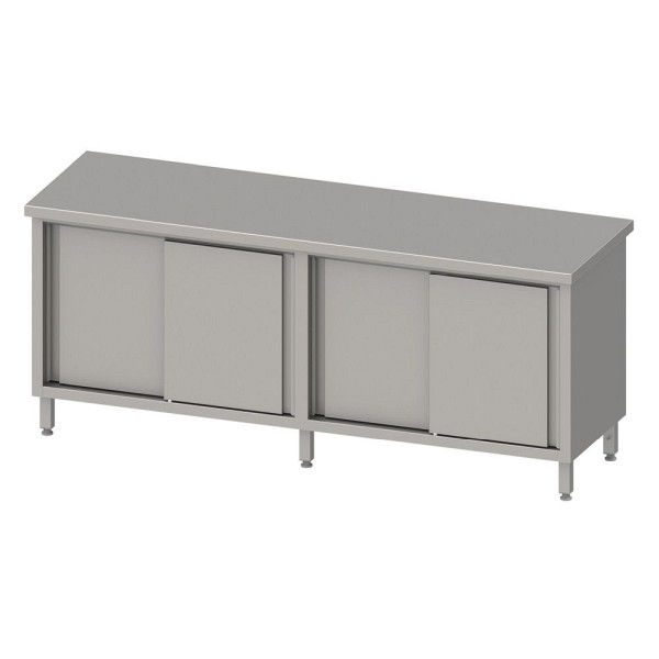 Stalgast doorgeefkast met schuifdeuren 2000x700x850mm, zonder opstand, gelast, VAS20711