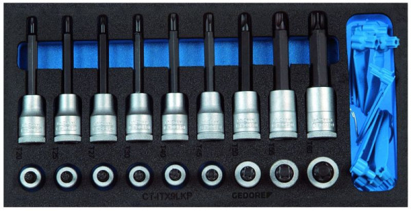 GEDORE CT-inzet met assortiment, set schroevendraaierbits 1/2'', CT, 2308940