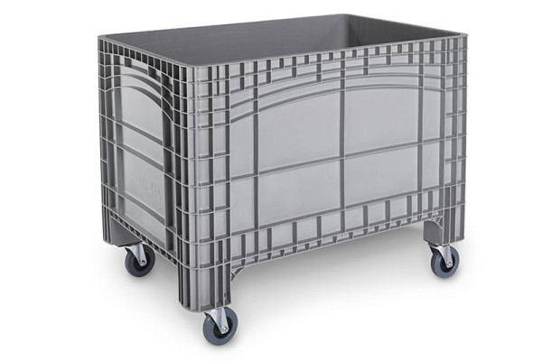 ALPHA NOAHBOX XL palletbox 1200x800x925 mm met 4 zwenkwielen Ø100mm grijs, maat 2904