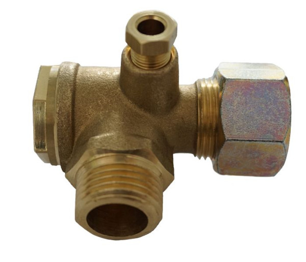 AEROTEC terugslagklep 3/4 inch AG - 14 mm buis - met ontlastaansluiting, 9048024
