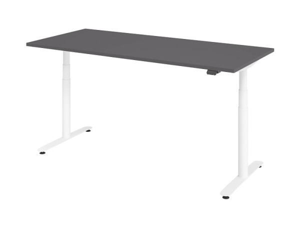 Hammerbacher zit-sta bureau elektrisch 180x80cm grafiet/wit, VXDLR19/G/W