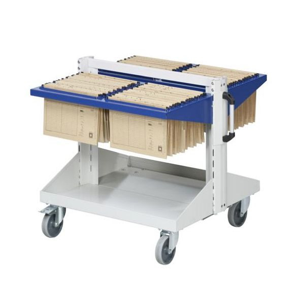 ANKE standaard auto-ophangbestand; 800 x 720 x 750 mm; RAL 7035/5010; met 2 x hangende bestanden (1 x per pagina), 962.001