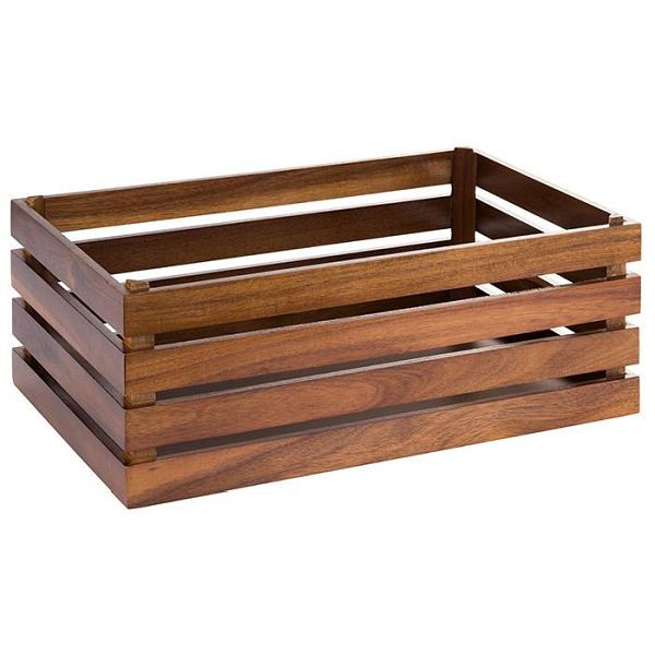 APS houten kist -SUPERBOX-, 55,5 x 35 cm, hoogte: 20 cm, acaciahout, geschikt voor GN 1/1, 11721