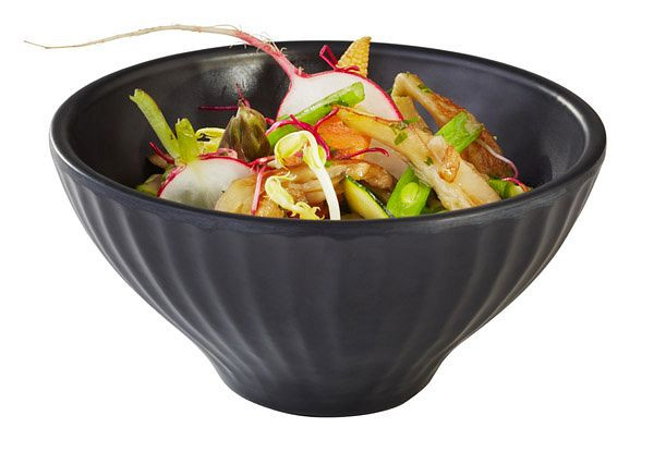 APS kom -AIKO-, Ø 11,5 cm, hoogte: 6 cm, melamine, zwart, steenlook, 0,2 liter, 84331